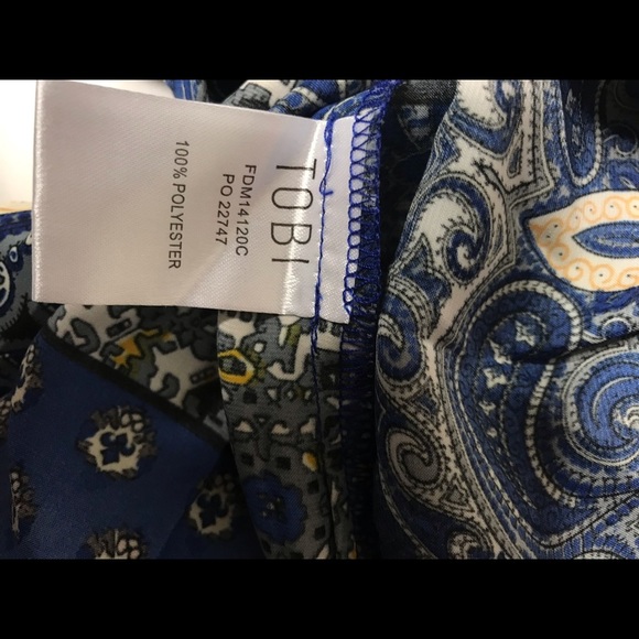 TOBI Blue Maxi Side Splits Open Back Paisley Dress - Picture 5 of 6